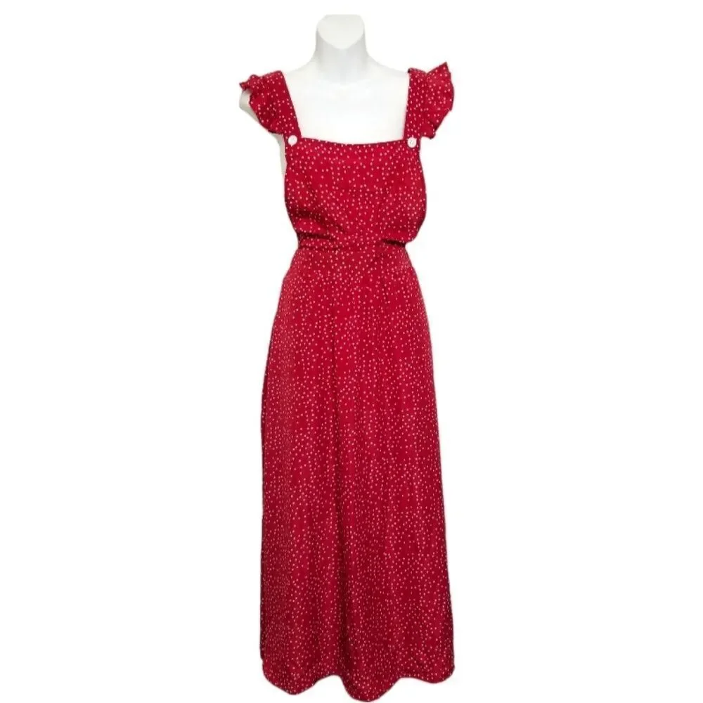 Bloomchic Red and White Polka Dot Ruffle Trim Dress - Picture 2 of 9